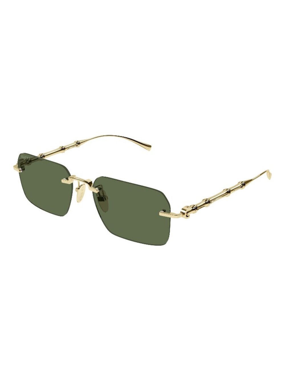 New Gucci Men's Sunglasses Gold Green Lens Metal Frame GG2154S 003 56